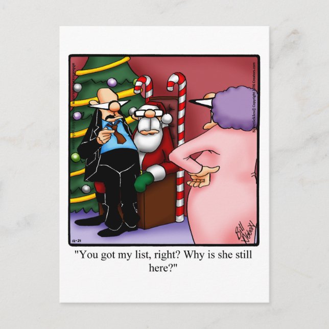 Funny Christmas Humour Postcard Spectickles (Front)