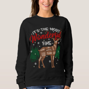 Funny Christmas hunting xmas deer hunter reindeer  Sweatshirt