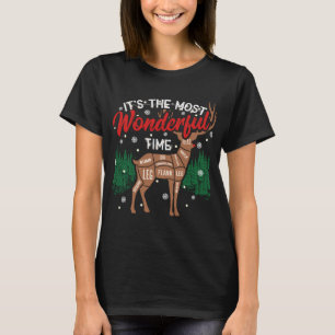 Funny Christmas hunting xmas deer hunter reindeer  T-Shirt