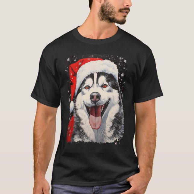 Funny Christmas Husky T-Shirt (Front)