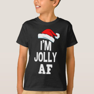 Funny Christmas I'm Jolly Af Tee Cute Santa Men Wo