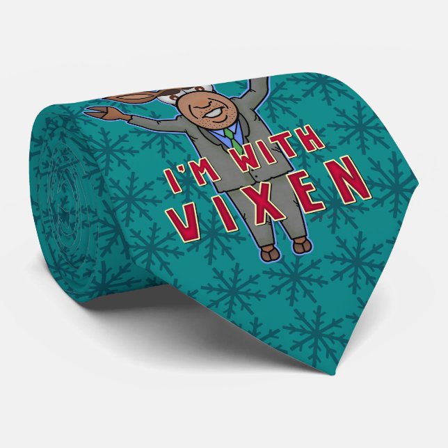 Funny Christmas I'm with Vixen Reindeer Election Tie (Rolled)