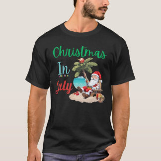 Funny Christmas In July Beach Party Dear Santa T-Shirt