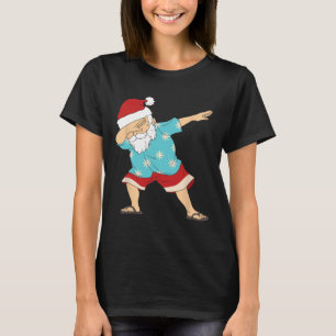 Funny Christmas In July Dabbing Santa Claus Hawaii T-Shirt