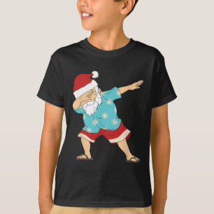 Funny Christmas In July Dabbing Santa Claus Hawaii T-Shirt