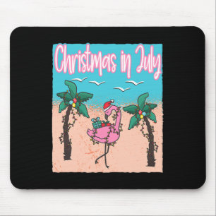 Funny Christmas In July Flamingo Beach Christmas I Mouse Pad