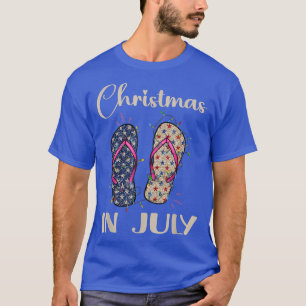 Funny Christmas In July Flip Flops Santa Summer Be T-Shirt