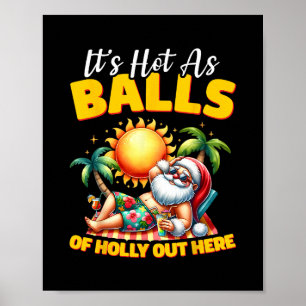 Funny Christmas In July Hawaii Santa Beach Summer  Poster
