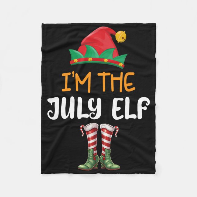 Funny Christmas In July I'm The July Elf Kids Men  Fleece Blanket (Front)