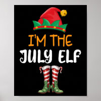 Funny Christmas In July I'm The July Elf Kids Men