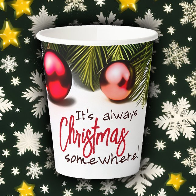 Funny Christmas In July Party Summer Tropical Palm Paper Cups (Christmas in July funny party cups)