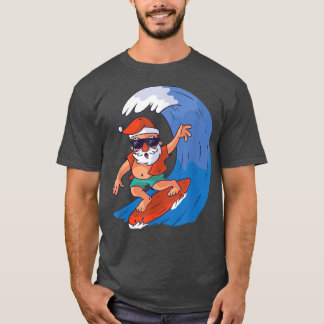 Funny Christmas In July Santa Beach Hat Sunglasses T-Shirt