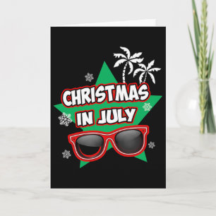 Funny Christmas In July Santa Claus Summer Vacatio Card