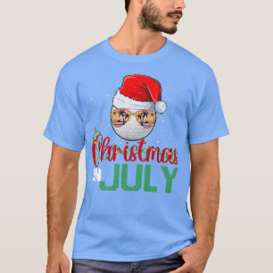 Funny Christmas In July Santa Golf Ball & Sunglass T-Shirt
