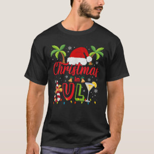 Funny Christmas In July Santa Hat With Candy Cane T-Shirt