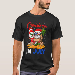 Funny Christmas In July Santa Summer Cute Xmas Sum T-Shirt