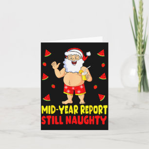 Funny Christmas In July Santa Summer Vacation Men Card