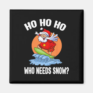Funny Christmas In July Santa Surfing Summer Beach Magnet