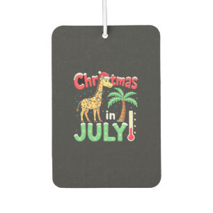 Funny Christmas in July Shirt Santa Giraffe Palm T Car Air Freshener