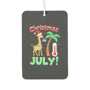 Funny Christmas in July Shirt Santa Giraffe Palm T Car Air Freshener