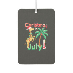 Funny Christmas in July Shirt Santa Giraffe Palm T Car Air Freshener