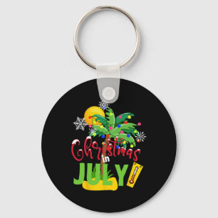 Funny Christmas In July Tee Summer Beach Vacation Key Ring