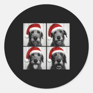 Funny Christmas Irish Wolfhound Santa Dog Lover Ph Classic Round Sticker
