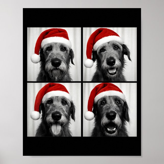 Funny Christmas Irish Wolfhound Santa Dog Lover Ph Poster (Front)