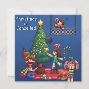 Funny Christmas is Cancelled Chibi Characters Stic