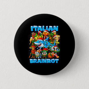 Funny Christmas Italian Brain Rot Italian Brainrot 6 Cm Round Badge