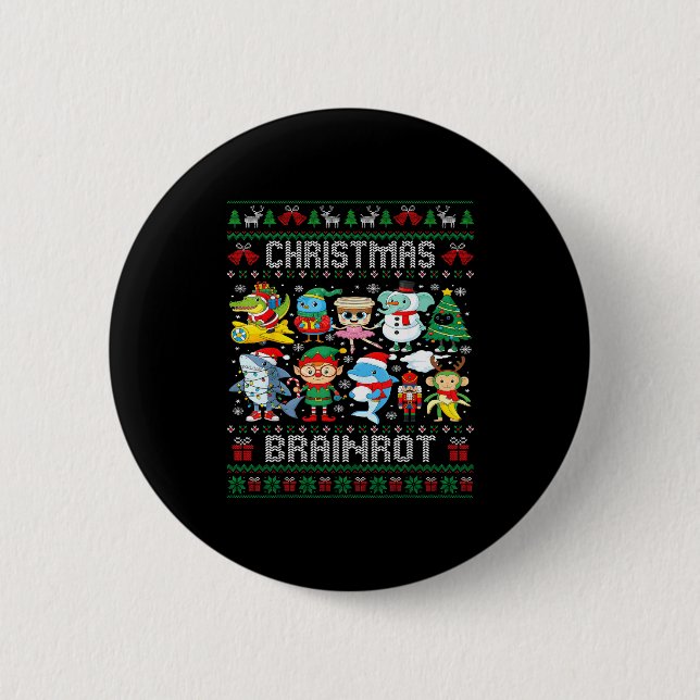 Funny Christmas Italian Brain Rot Italian Brainrot 6 Cm Round Badge (Front)