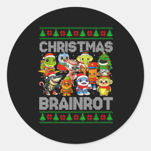 Funny Christmas Italian Brain Rot Italian Brainrot Classic Round Sticker