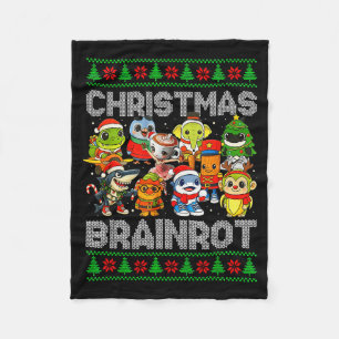 Funny Christmas Italian Brain Rot Italian Brainrot Fleece Blanket