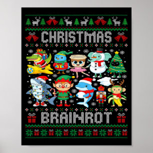 Funny Christmas Italian Brain Rot Italian Brainrot Poster