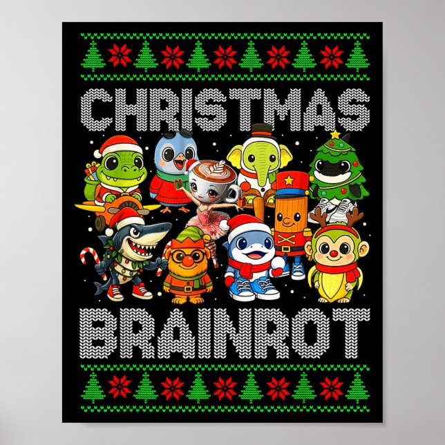 Funny Christmas Italian Brain Rot Italian Brainrot Poster (Front)