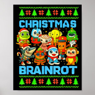 Funny Christmas Italian Brain Rot Italian Brainrot Poster