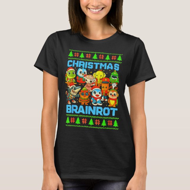 Funny Christmas Italian Brain Rot Italian Brainrot T-Shirt (Front)