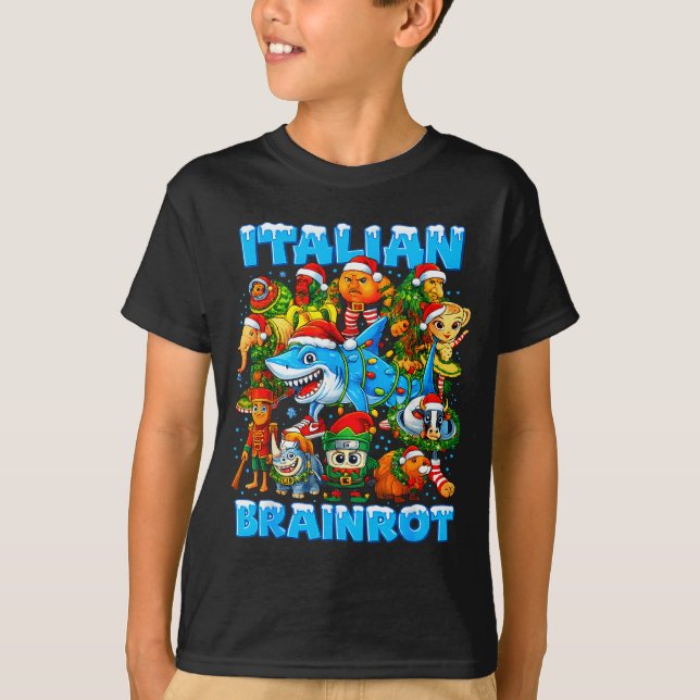 Funny Christmas Italian Brain Rot Italian Brainrot T-Shirt (Front)