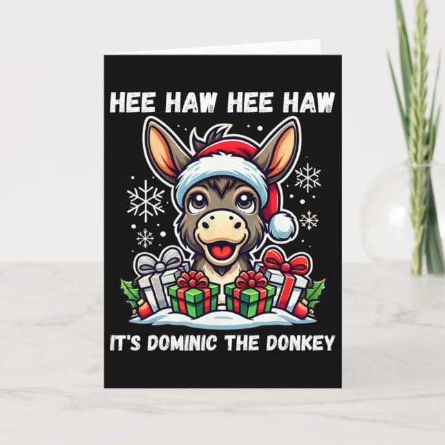 Funny Christmas Italian Christmas Donkey Dominic T Card (Front)