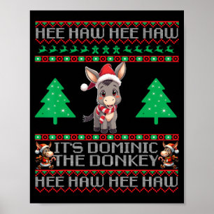 Funny Christmas Italian Christmas Donkey Dominic T Poster