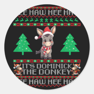 Funny Christmas Italian Christmas Donkey Dominick Classic Round Sticker