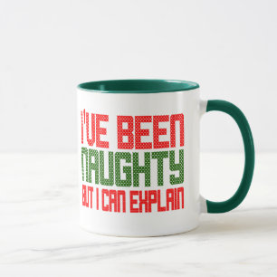 Funny Christmas I've Been Naughty Cross Stitch Mug