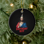 Funny Christmas Jesus Birthday Boy  Ceramic Tree Decoration<br><div class="desc">Funny Christmas Jesus Birthday Boy</div>