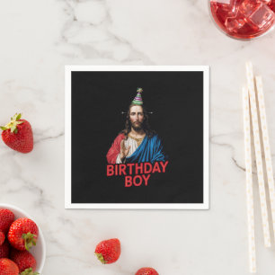 Funny Christmas Jesus Birthday Boy  Napkin