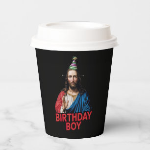 Funny Christmas Jesus Birthday Boy Paper Cups
