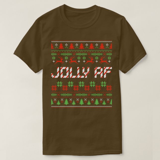 Funny Christmas Jolly AF ugly christmas sweater (Design Front)