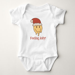Funny Christmas Jolly Trippy Smile Santa Baby Bodysuit