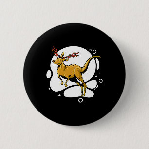 Funny Christmas Kangaroo Reindeer Australia Men Wo 6 Cm Round Badge