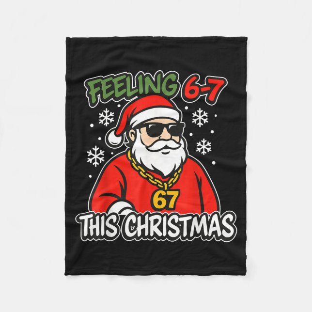 Funny Christmas Kids 6-7 67 Six Seven Meme Boys Ch Fleece Blanket (Front)