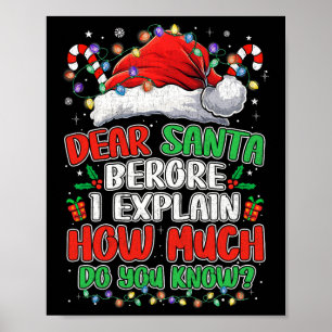 Funny Christmas Kids Adults Dear Santa I Can Expla Poster